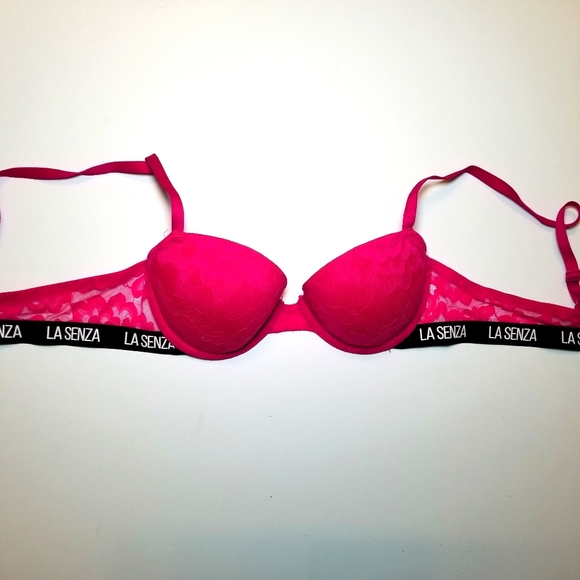 La Senza Remix Lace Balconette Bra Pink and Black - Picture 2 of 4